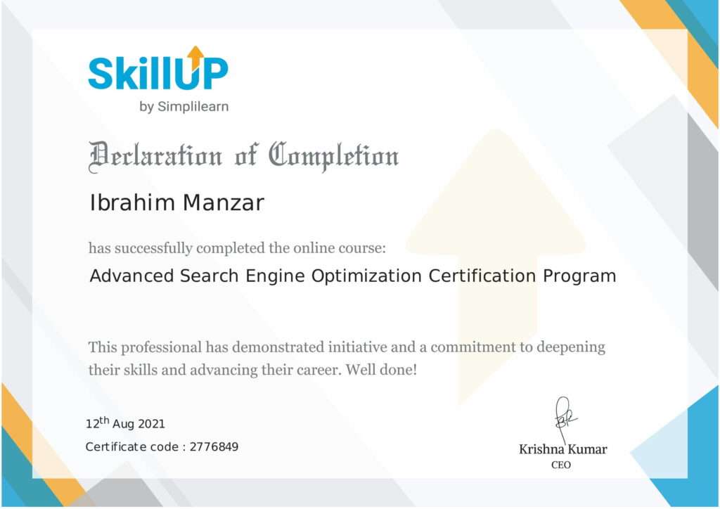 Advanced Search Engine Optimization Certification