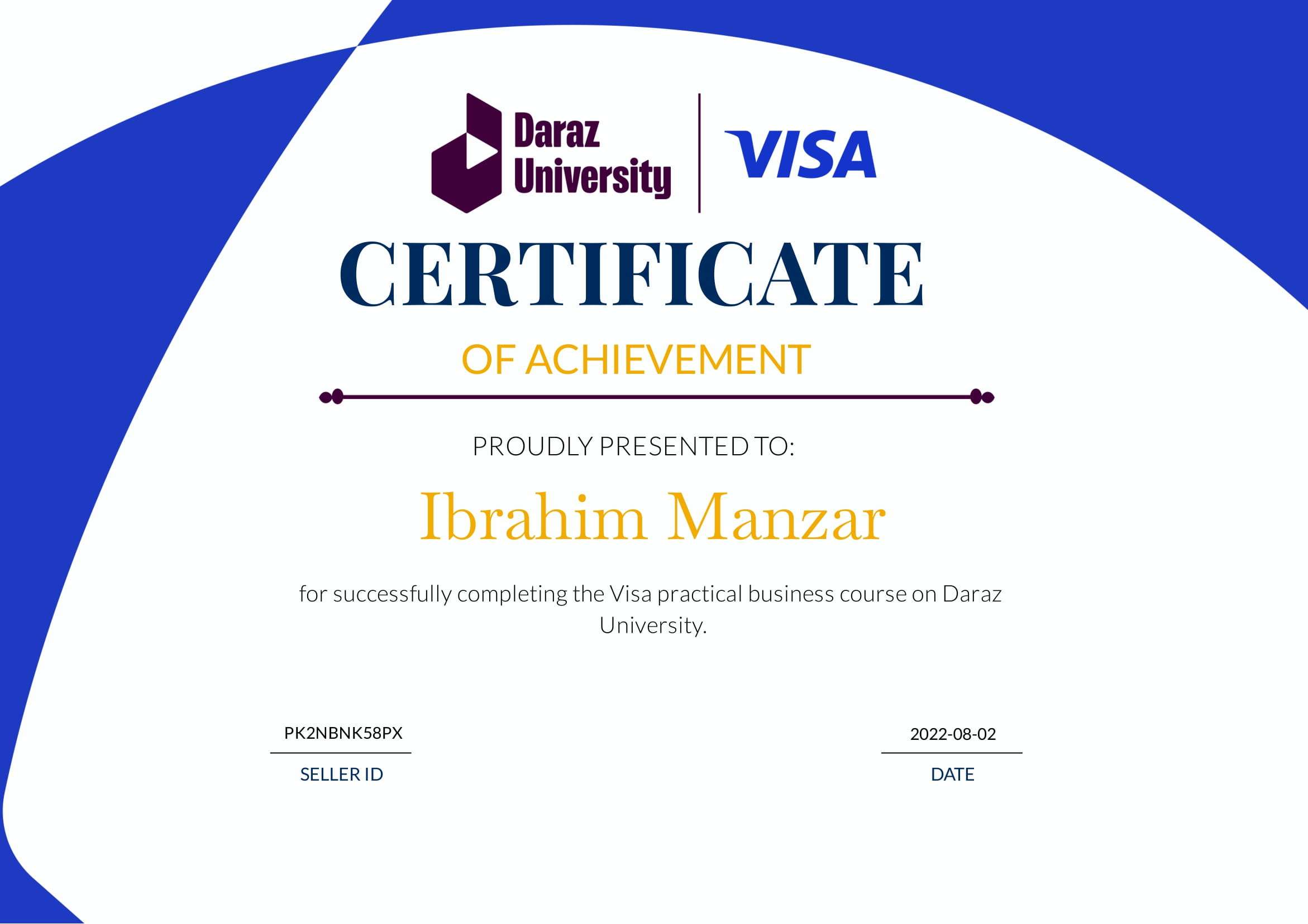 Daraz Certificate